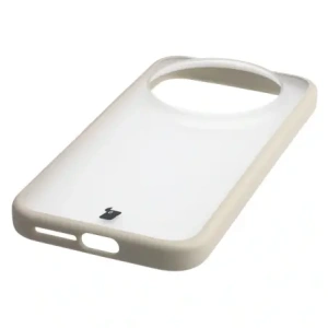 Etui Bizon Case Angelo do Xiaomi 17 Ultra półprzezroczyste z beżową ramką