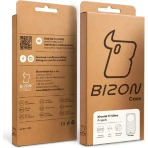 Etui Bizon Case Angelo do Xiaomi 17 Ultra półprzezroczyste z beżową ramką