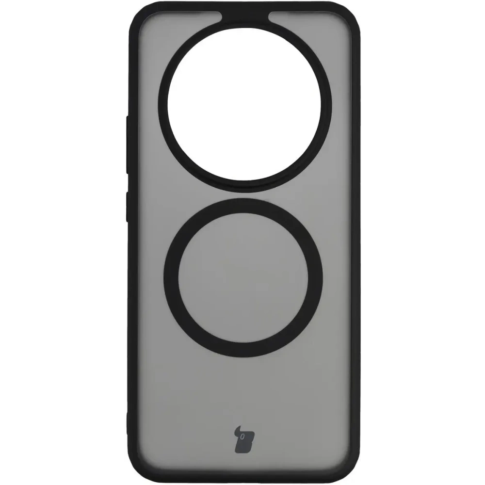 Etui z pierścieniem magnetycznym + szkło hartowane Bizon MatteO Pack do Honor Magic8 Lite przydymione-czarne