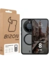 Etui z pierścieniem magnetycznym + szkło hartowane Bizon MatteO Pack do Honor Magic8 Lite przydymione-czarne