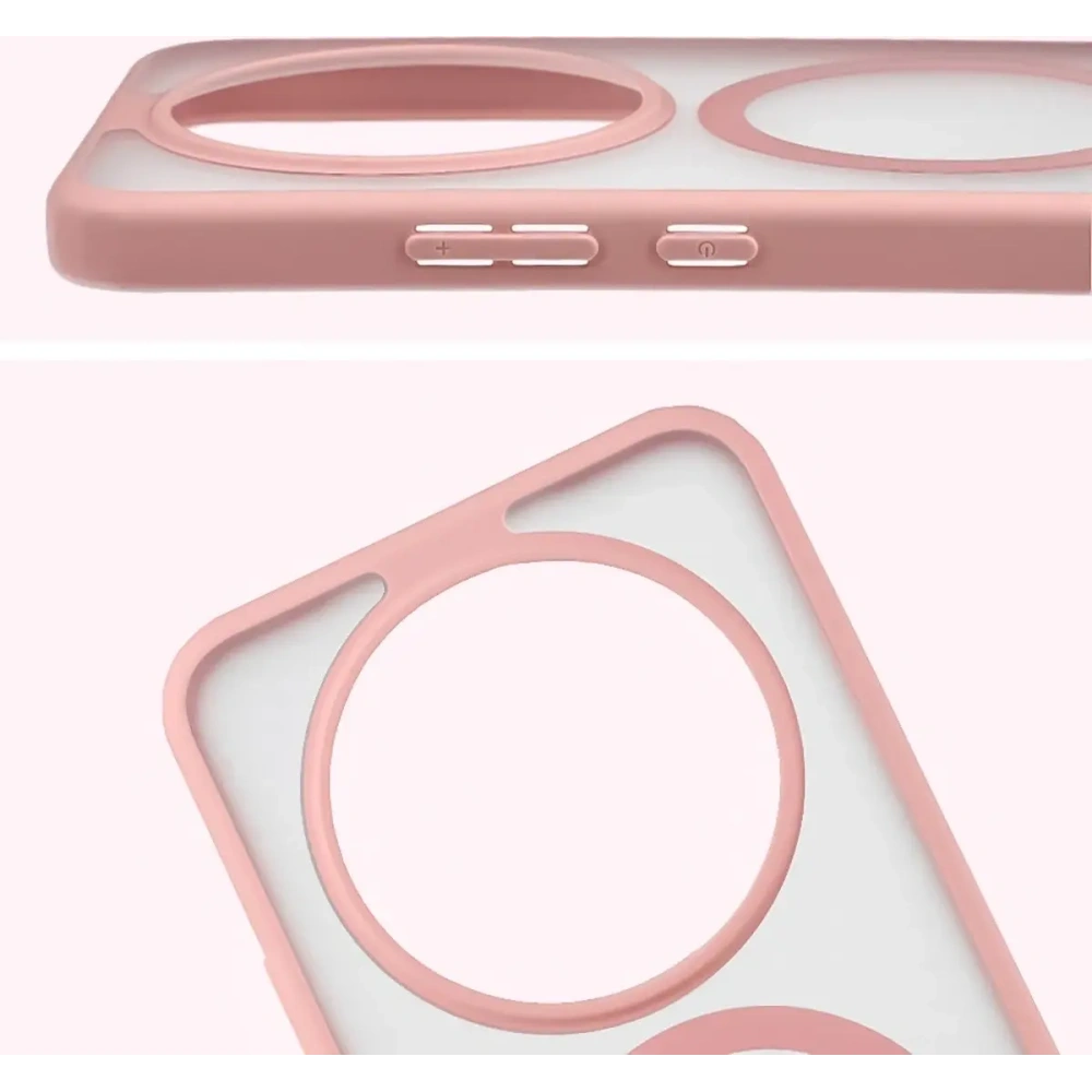 Etui z pierścieniem magnetycznym + szkło hartowane Bizon MatteO Pack do Honor Magic8 Lite przydymione-jasnoróżowe