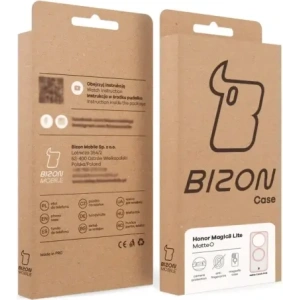 Etui z pierścieniem magnetycznym + szkło hartowane Bizon MatteO Pack do Honor Magic8 Lite przydymione-jasnoróżowe