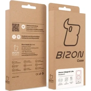 Etui z pierścieniem magnetycznym + szkło hartowane Bizon MatteO Pack do Honor Magic8 Lite przydymione-jasnoróżowe