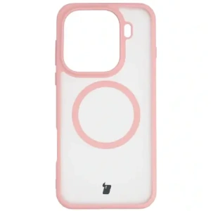 Etui z pierścieniem magnetycznym + szkło hartowane Bizon MatteO Pack do Oppo Find X9 Pro przydymione-jasnoróżowe