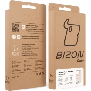 Etui z pierścieniem magnetycznym + szkło hartowane Bizon MatteO Pack do Oppo Find X9 Pro przydymione-jasnoróżowe