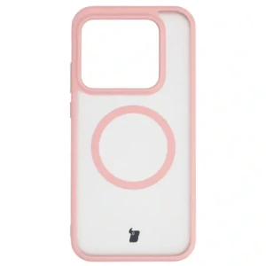 Etui z pierścieniem magnetycznym + szkło hartowane Bizon MatteO Pack do Realme GT 8 Pro przydymione-jasnoróżowe