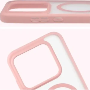 Etui z pierścieniem magnetycznym + szkło hartowane Bizon MatteO Pack do Realme GT 8 Pro przydymione-jasnoróżowe