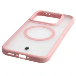 Etui z pierścieniem magnetycznym + szkło hartowane Bizon MatteO Pack do Realme GT 8 Pro przydymione-jasnoróżowe