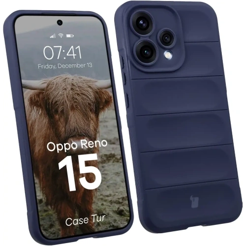 Pancerne etui Bizon Case Tur do Oppo Reno 15 granatowe