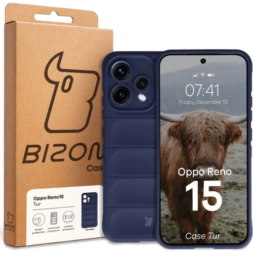 Pancerne etui Bizon Case Tur do Oppo Reno 15 granatowe
