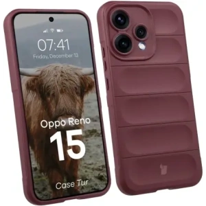 Pancerne etui Bizon Case Tur do Oppo Reno 15 burgundowe
