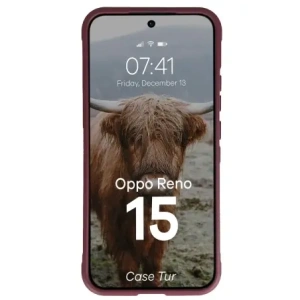 Pancerne etui Bizon Case Tur do Oppo Reno 15 burgundowe