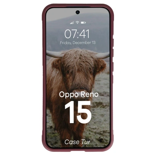 Pancerne etui Bizon Case Tur do Oppo Reno 15 burgundowe