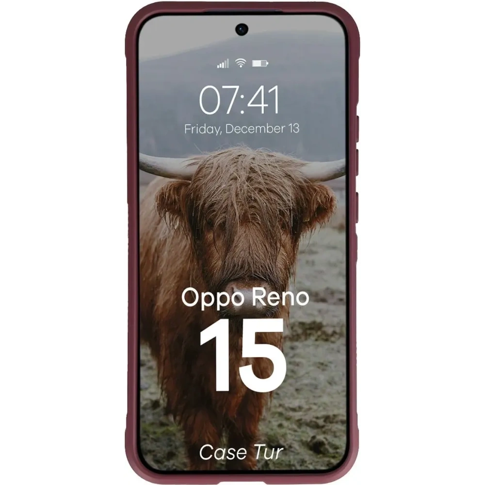 Pancerne etui Bizon Case Tur do Oppo Reno 15 burgundowe