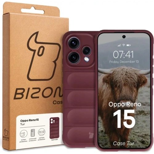 Pancerne etui Bizon Case Tur do Oppo Reno 15 burgundowe