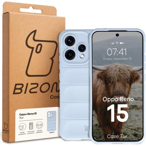 Pancerne etui Bizon Case Tur do Oppo Reno 15 jasnoniebieskie