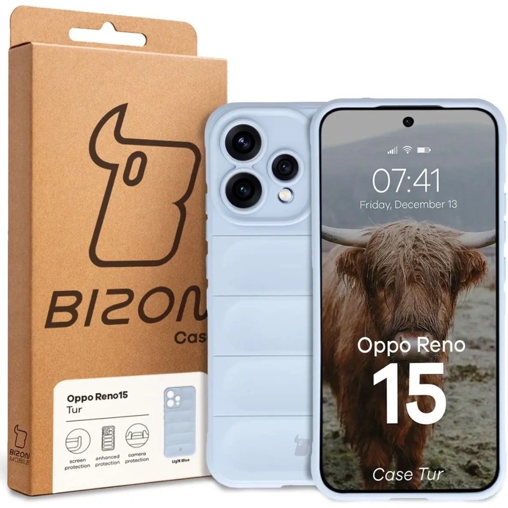 Pancerne etui Bizon Case Tur do Oppo Reno 15 jasnoniebieskie