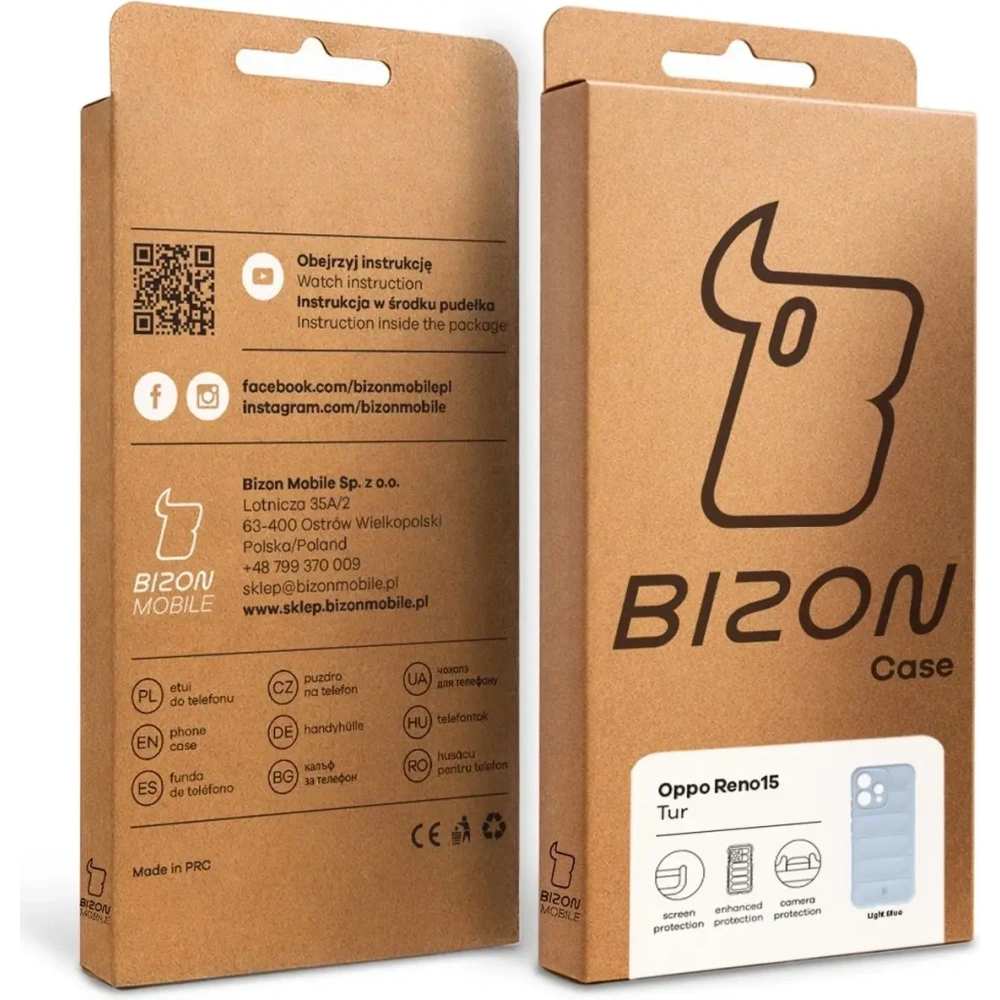 Pancerne etui Bizon Case Tur do Oppo Reno 15 jasnoniebieskie