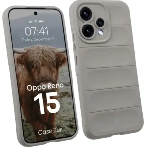 Pancerne etui Bizon Case Tur do Oppo Reno 15 jasnoszare