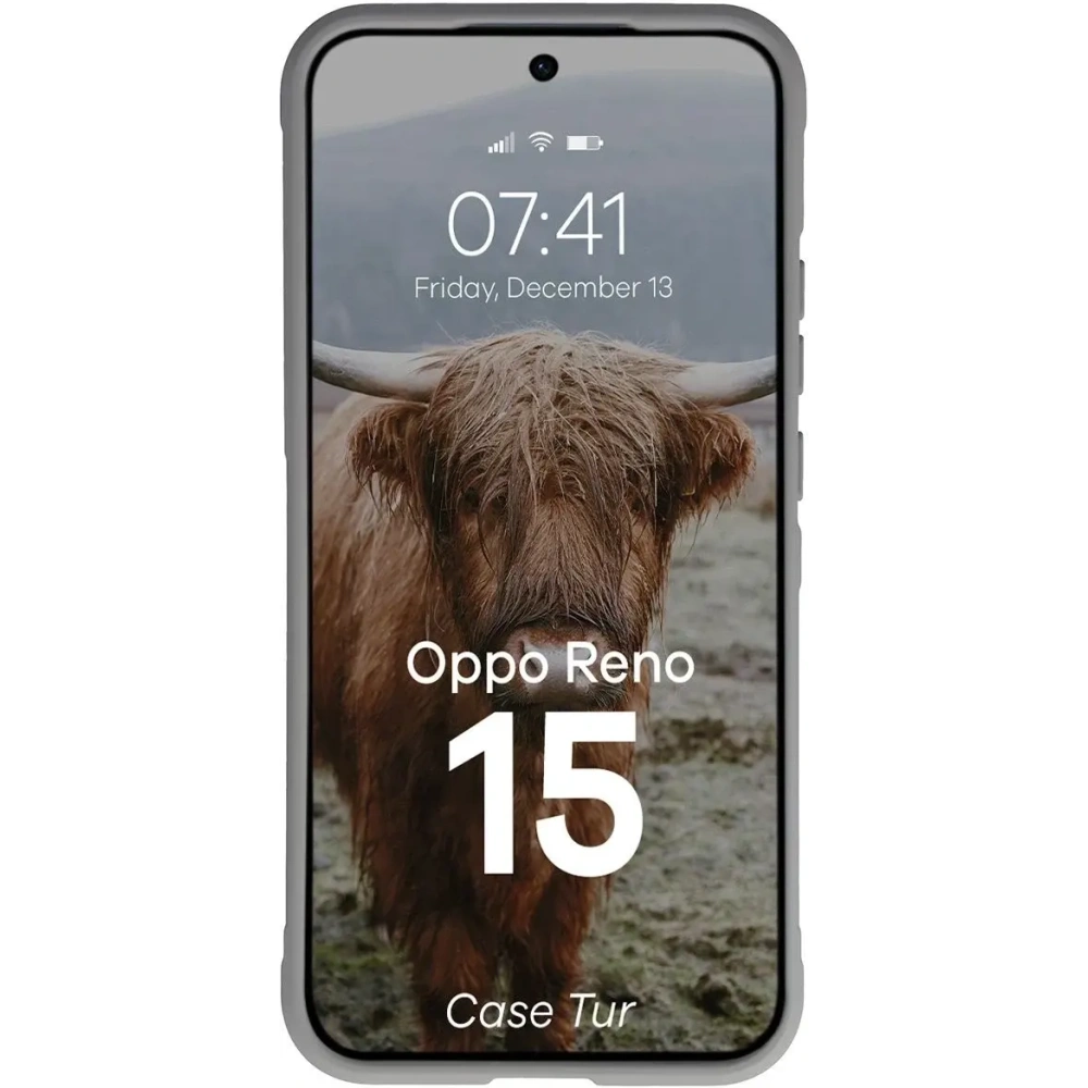Pancerne etui Bizon Case Tur do Oppo Reno 15 jasnoszare