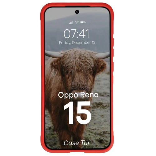 Pancerne etui Bizon Case Tur do Oppo Reno 15 czerwone