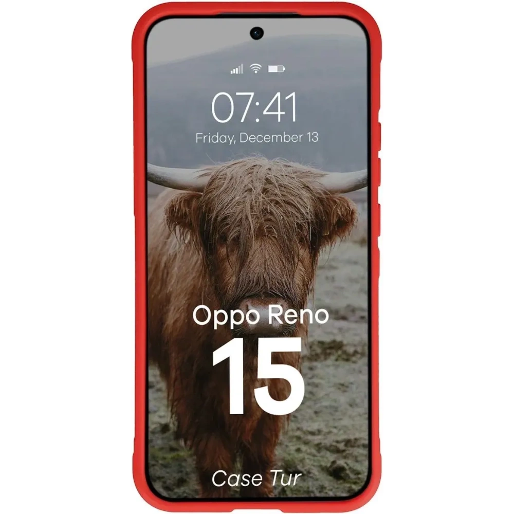 Pancerne etui Bizon Case Tur do Oppo Reno 15 czerwone