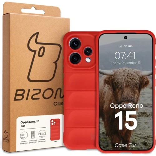 Pancerne etui Bizon Case Tur do Oppo Reno 15 czerwone