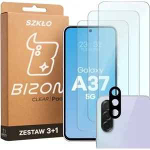 3x Szkło hartowane + szybka na aparat Bizon Glass Clear Pack do Samsung Galaxy A37 5G