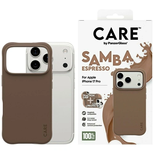 Etui CARE by PanzerGlass Fashionable Samba MagSafe do Apple iPhone 17 Pro espresso