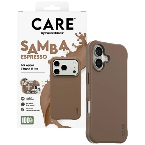 Etui CARE by PanzerGlass Fashionable Samba MagSafe do Apple iPhone 17 Pro espresso
