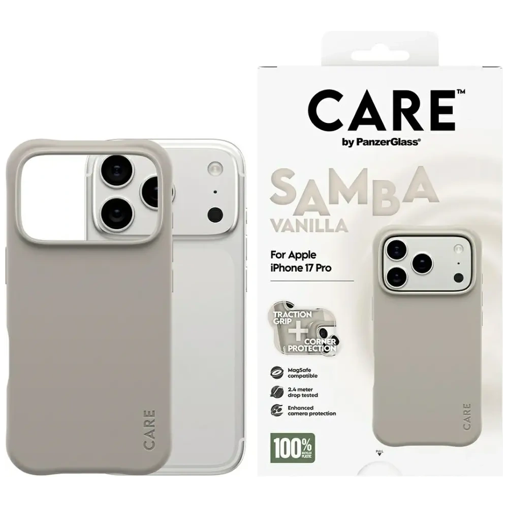 Etui CARE by PanzerGlass Fashionable Samba MagSafe do Apple iPhone 17 Pro waniliowy