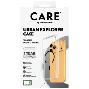 Etui CARE by PanzerGlass Flagship Urban Explorer w. Black MagSafe do Apple iPhone 17 Pro Max przezroczysty