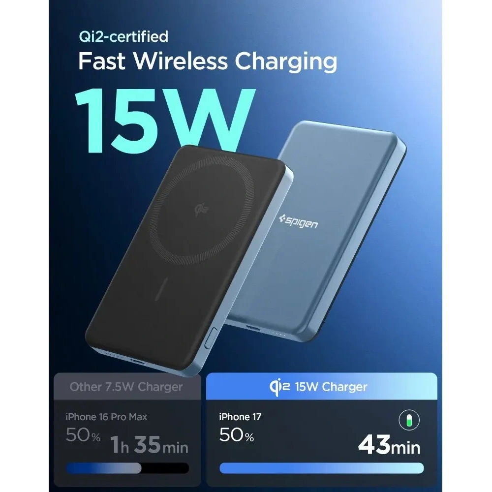 Powerbank Spigen EA2205MQ Essential MagSafe PowerBank 5000mAh 22.5W QI2 Teal Blue