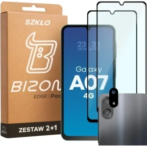 2x Szkło + szybka na aparat Bizon Edge Pack do Samsung Galaxy A07 4G