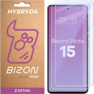 Elastyczne szkło hybrydowe Bizon Glass Mule Duo do Xiaomi Redmi Note 15 4G / 5G [2 PACK]