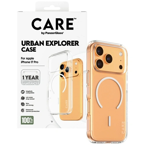Etui CARE by PanzerGlass Flagship Urban Explorer w. White MagSafe do Apple iPhone 17 Pro przezroczysty