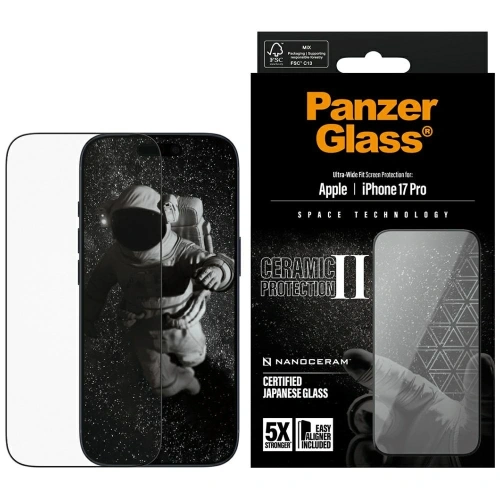 Szkło ceramiczne PanzerGlass Ceramic II Ultra-Wide Fit EasyAligner do Apple iPhone 17 Pro