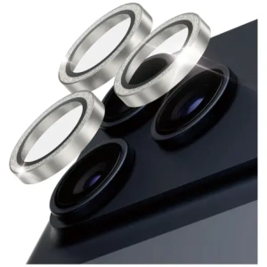 Szkło hartowane na obiektyw PanzerGlass Hoops Glitter do Apple iPhone 17 Pro / 17 Pro Max / 16 Pro / 16 Pro Max srebrny