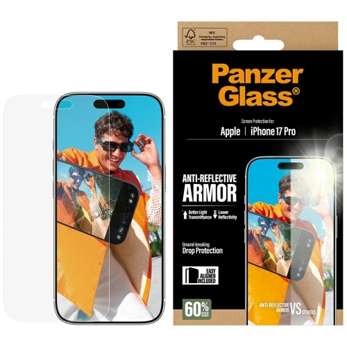 Szkło hartowane PanzerGlass Armor Anti-Reflective EasyAligner do Apple iPhone 17 Pro