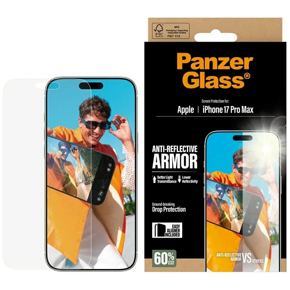 Szkło hartowane PanzerGlass Armor Anti-Reflective EasyAligner do Apple iPhone 17 Pro Max