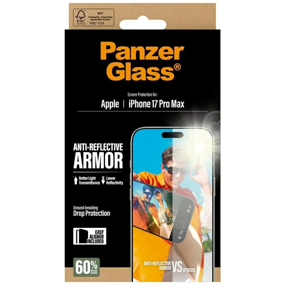 Szkło hartowane PanzerGlass Armor Anti-Reflective EasyAligner do Apple iPhone 17 Pro Max
