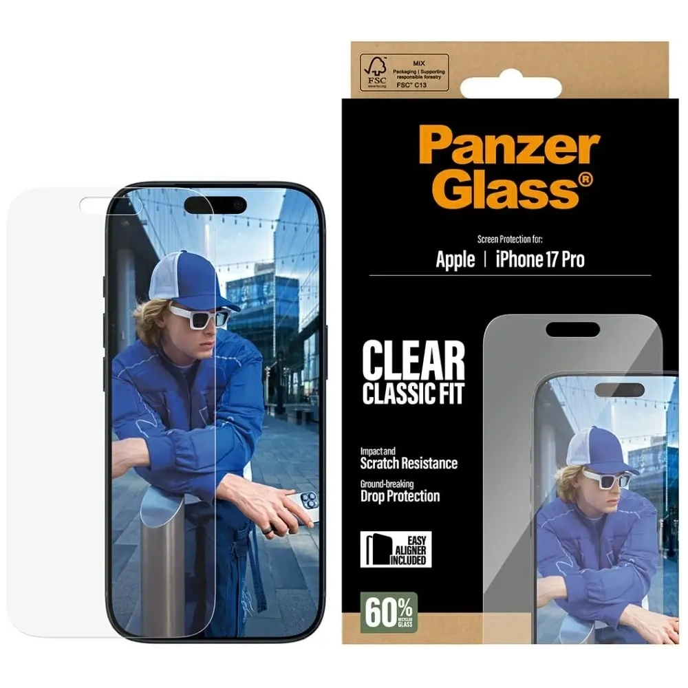 Szkło hartowane PanzerGlass Classic Fit EasyAligner do Apple iPhone 17 Pro