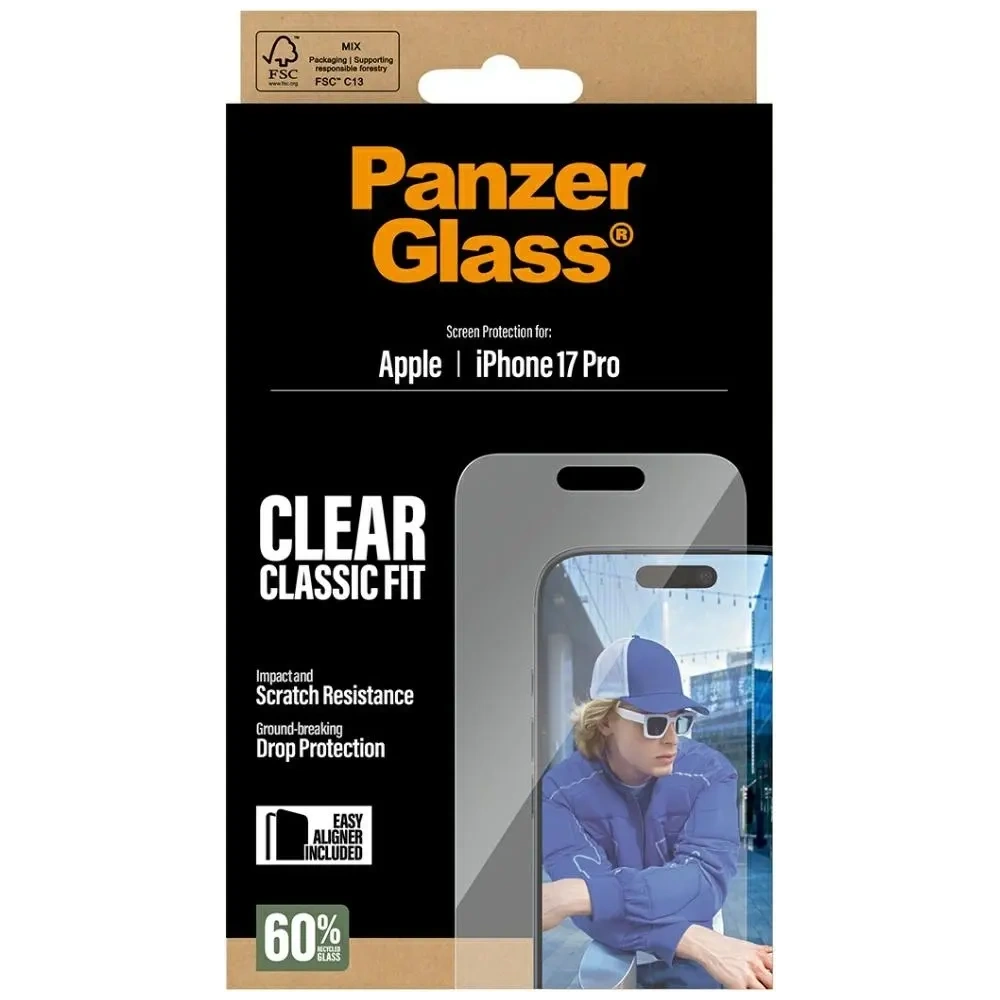 Szkło hartowane PanzerGlass Classic Fit EasyAligner do Apple iPhone 17 Pro