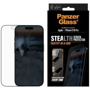 Szkło hartowane PanzerGlass Stealth Ultra-Wide Fit Fastfit do Apple iPhone 17 / 16 Pro