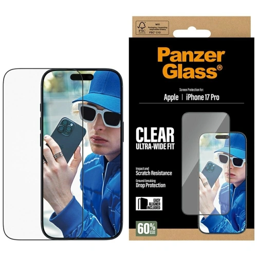 Szkło hartowane PanzerGlass Ultra-Wide Fit EasyAligner do Apple iPhone 17 Pro