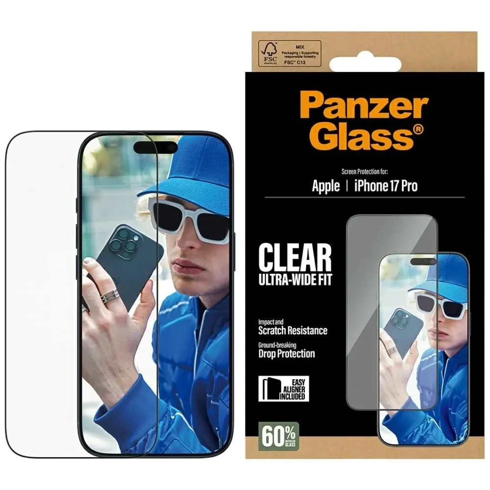 Szkło hartowane PanzerGlass Ultra-Wide Fit EasyAligner do Apple iPhone 17 Pro