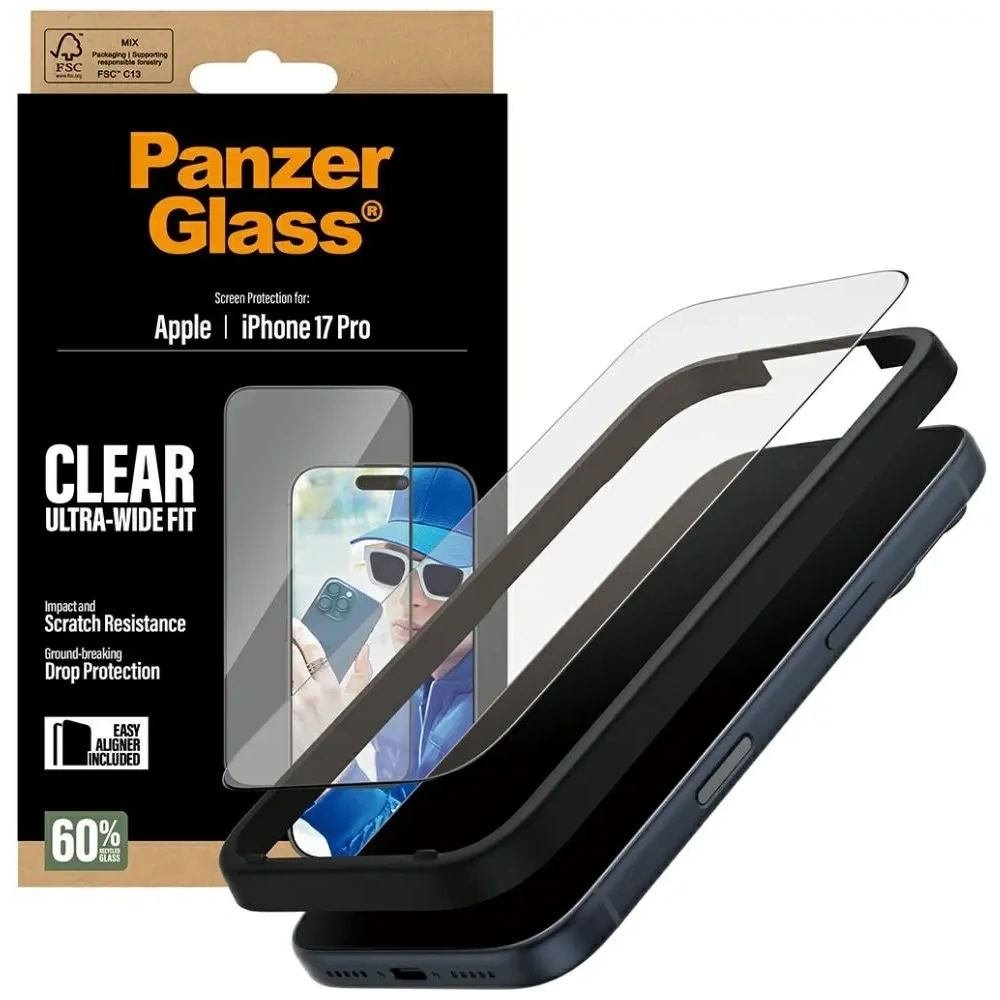 Szkło hartowane PanzerGlass Ultra-Wide Fit EasyAligner do Apple iPhone 17 Pro