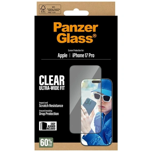 Szkło hartowane PanzerGlass Ultra-Wide Fit EasyAligner do Apple iPhone 17 Pro