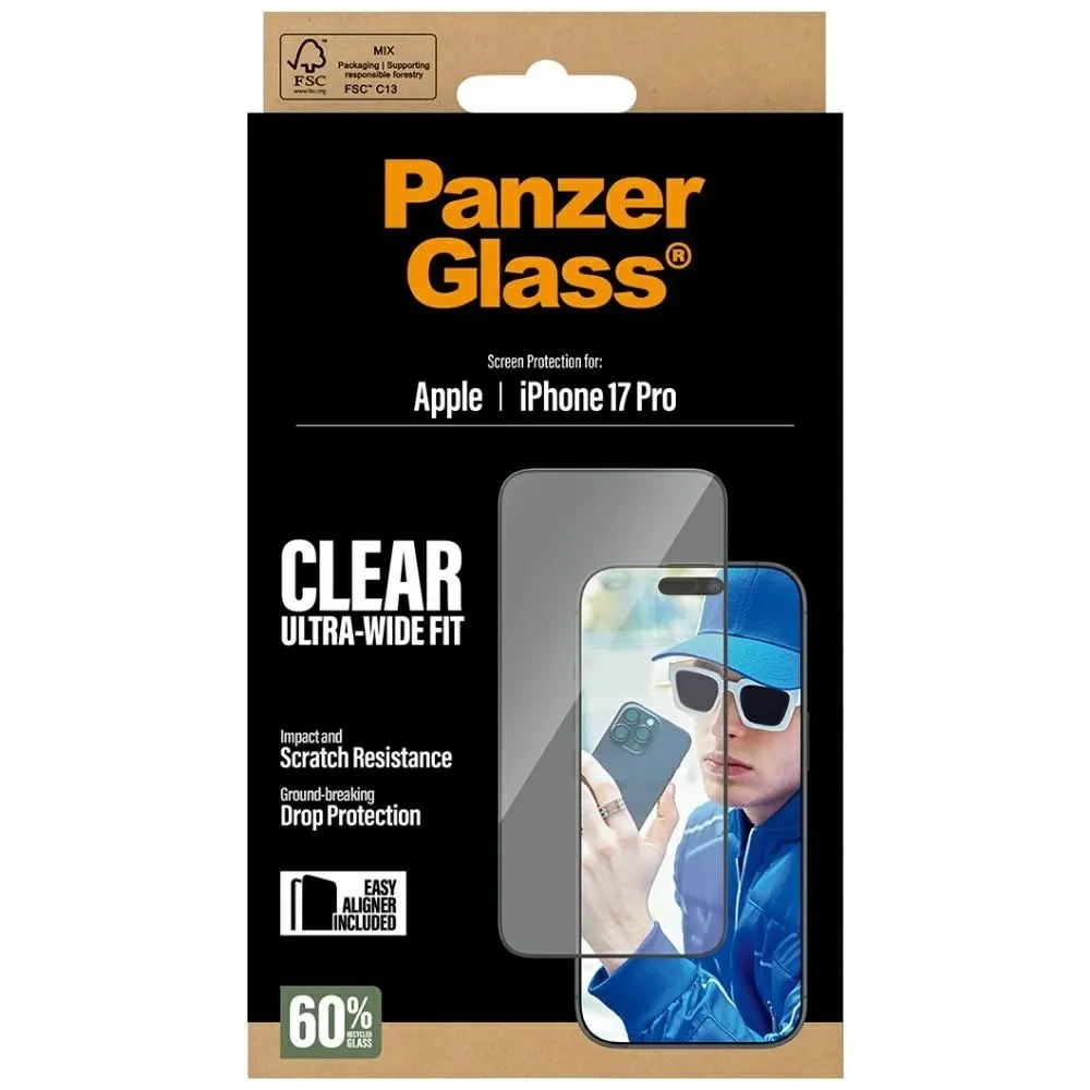Szkło hartowane PanzerGlass Ultra-Wide Fit EasyAligner do Apple iPhone 17 Pro