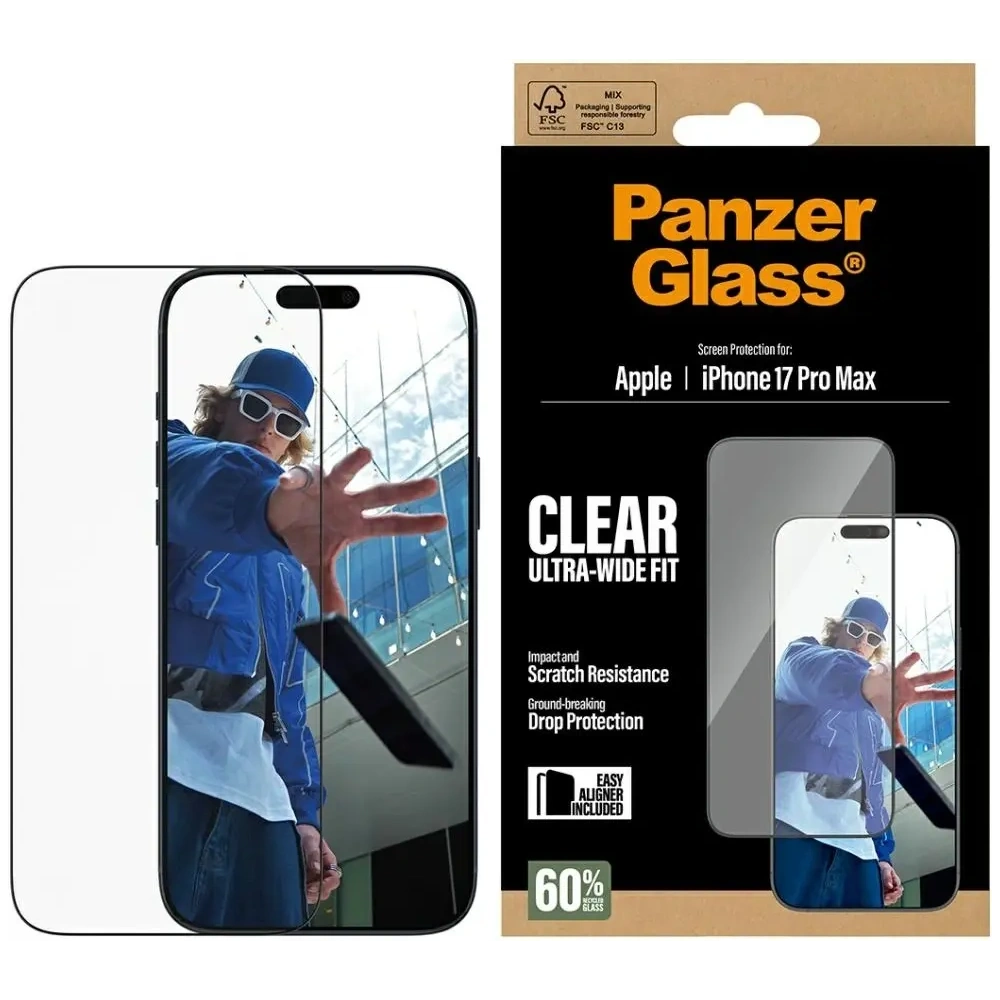 Szkło hartowane PanzerGlass Ultra-Wide Fit EasyAligner do Apple iPhone 17 Pro Max